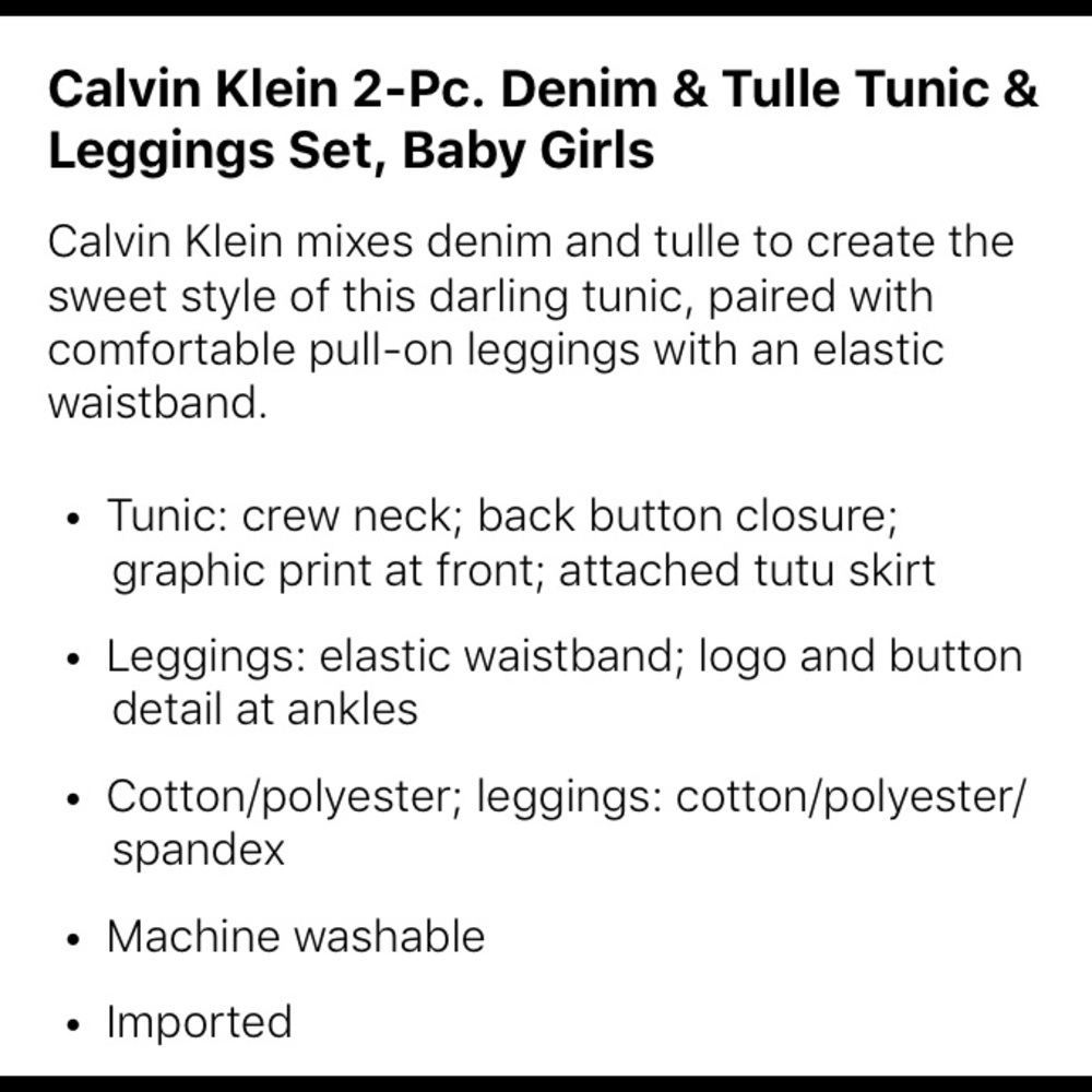 NWT Calvin Klein 24 Month 2pc Matching Outfit - Picture 5 of 7